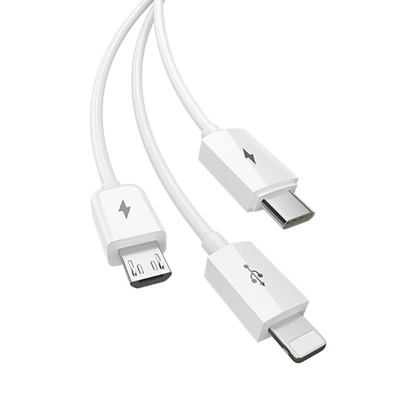 3 in 1 Charging & Data Transfer Pisen Cable 0.6M - Image 3