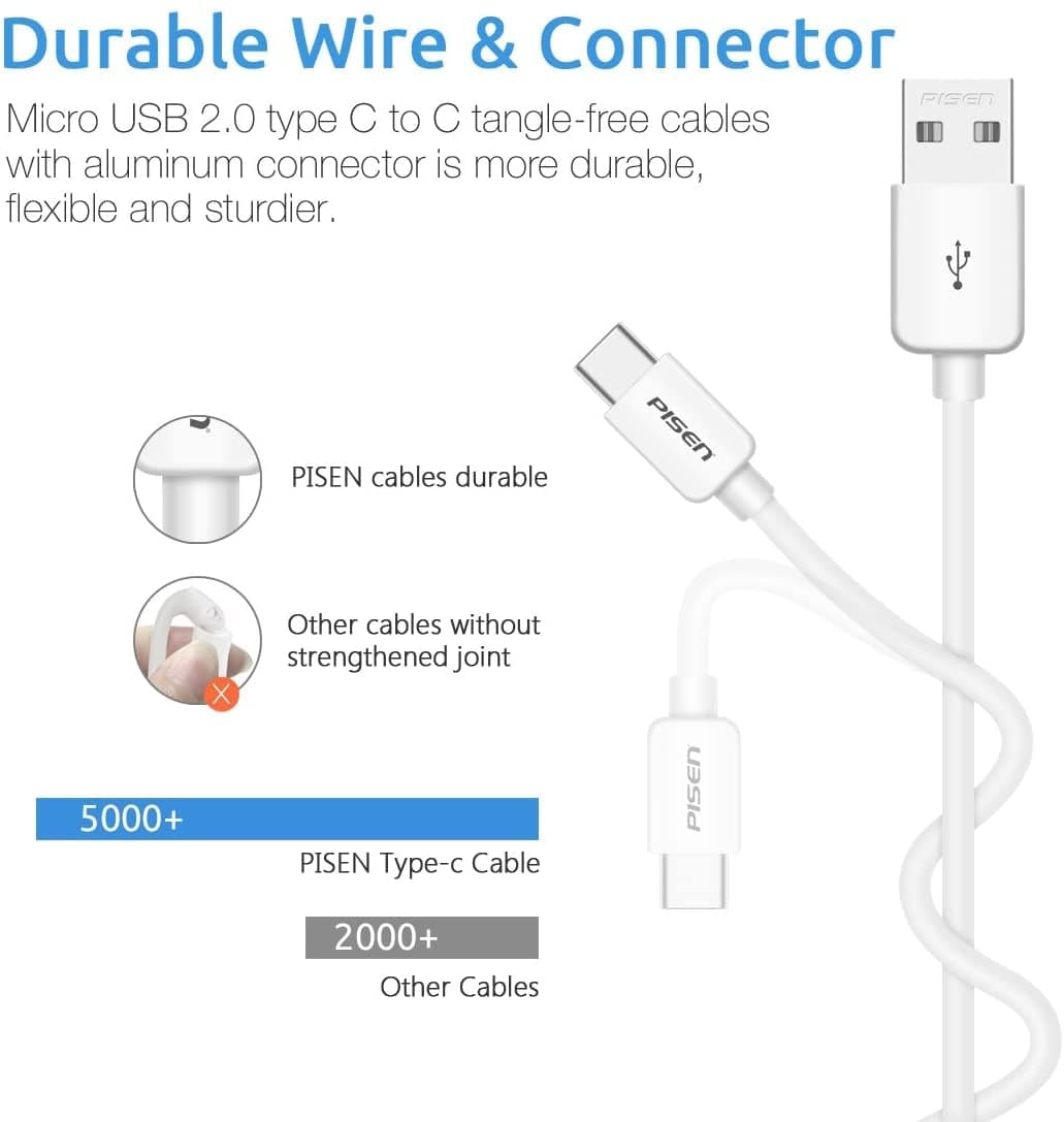 USB to Type-C Data Transfer & Charge 2A Pisen Cable 1.5M - Image 4