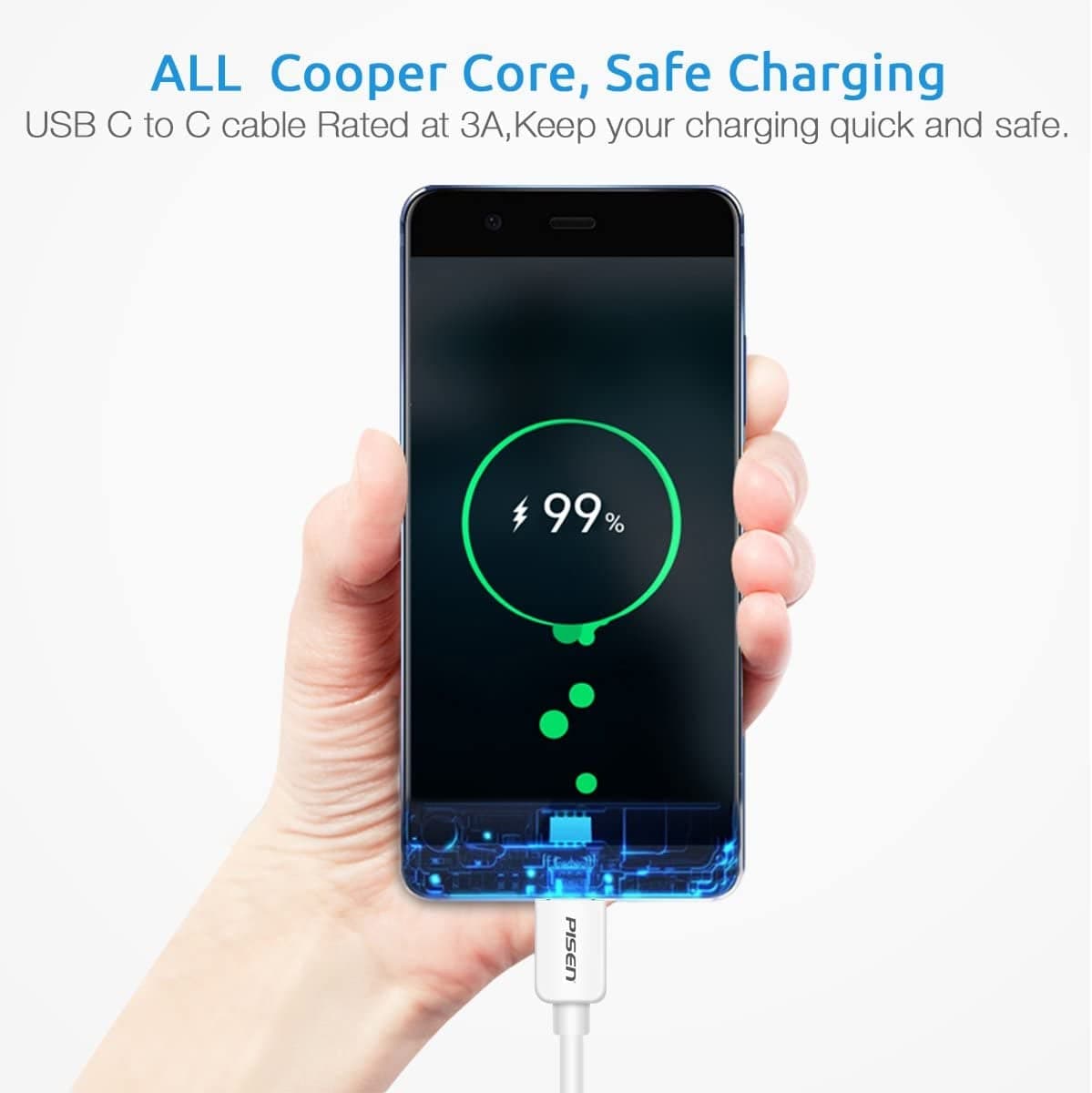 USB to Type-C Data Transfer & Charge 2A Pisen Cable 1.5M - Image 6