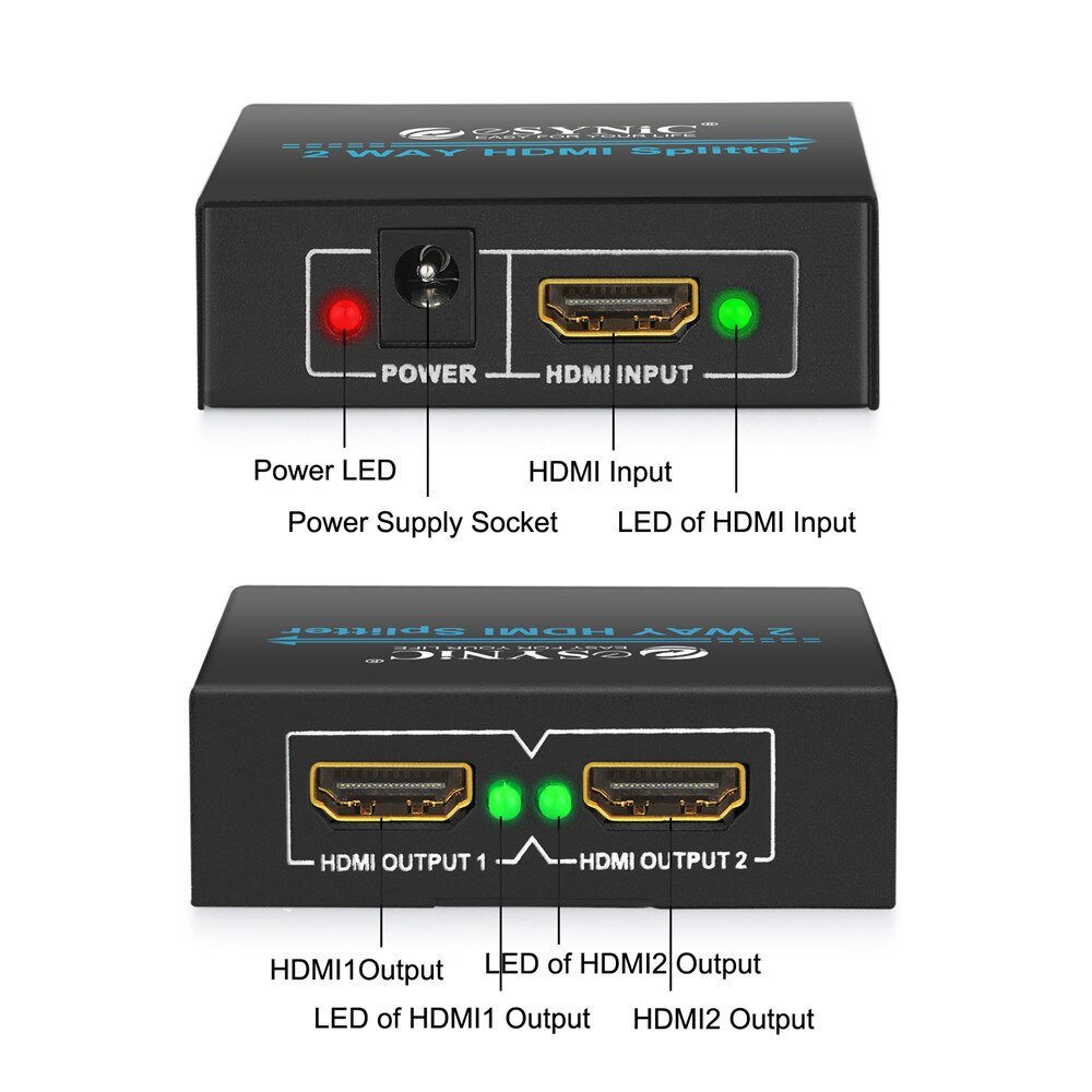 HDMI Splitter Sharing 1 In 2 Out - Image 3