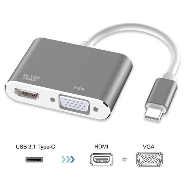 Type-C to HDTV and VGA Adapter