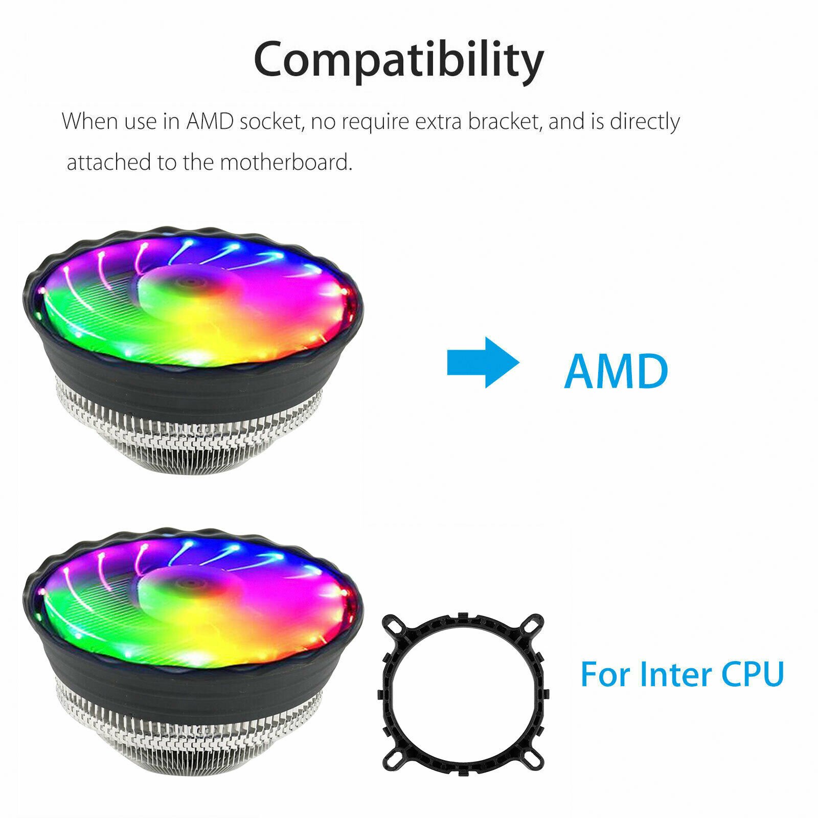 CPU Fan Cooler RGB 65W - Image 6