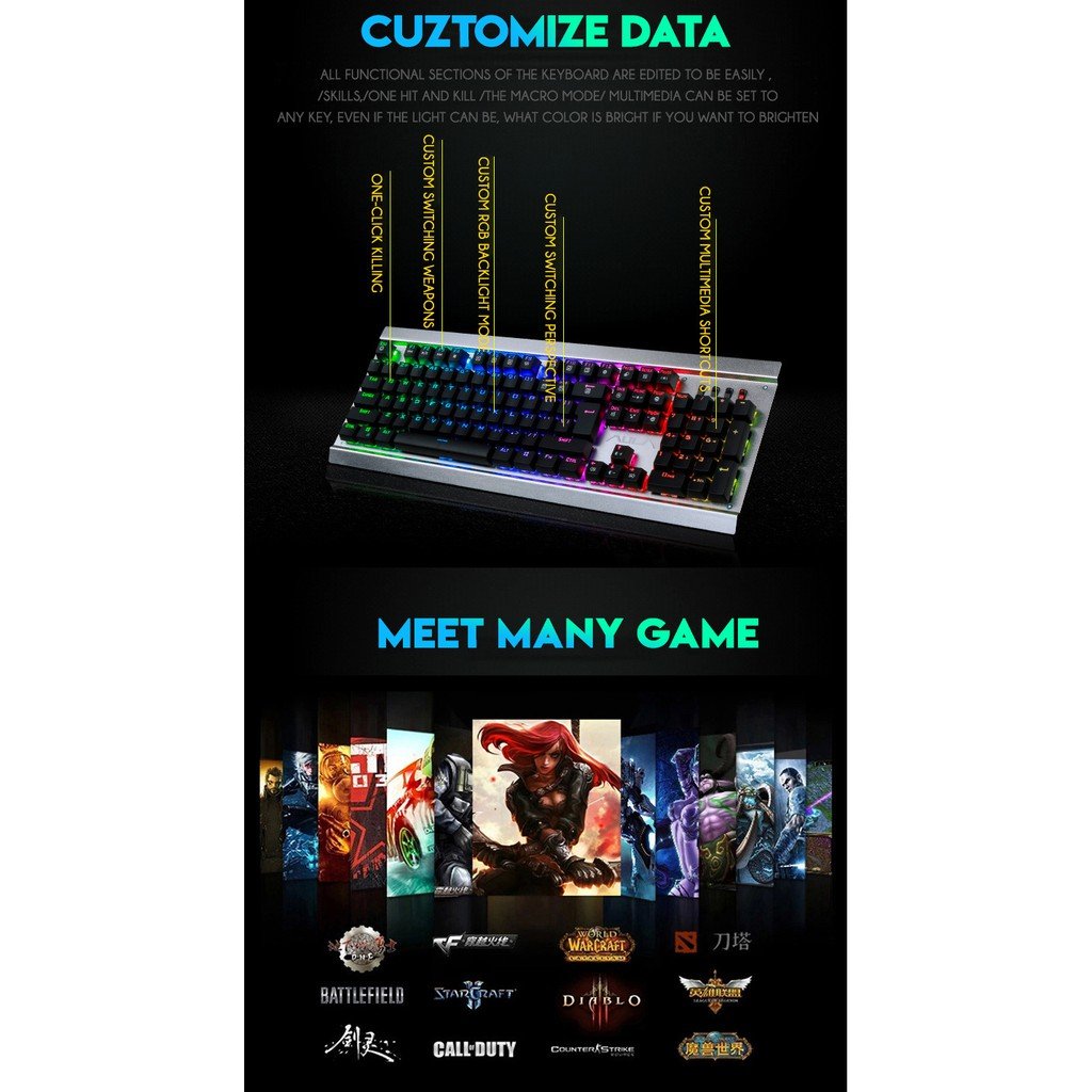 Mechanical RGB Gaming Keyboard AULA - Image 7