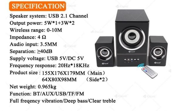 KISONLI – U2700BT multimedia 2.1 for home or office - Image 6