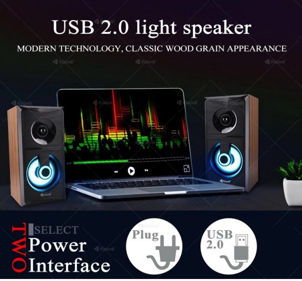 Kisonli AC-9001 SB Audio 2.0 Channel Woofer Mini Wooden speaker - Image 10
