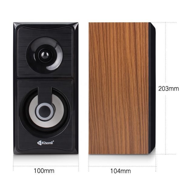Kisonli AC-9001 SB Audio 2.0 Channel Woofer Mini Wooden speaker - Image 3