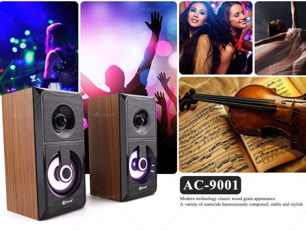 Kisonli AC-9001 SB Audio 2.0 Channel Woofer Mini Wooden speaker - Image 7
